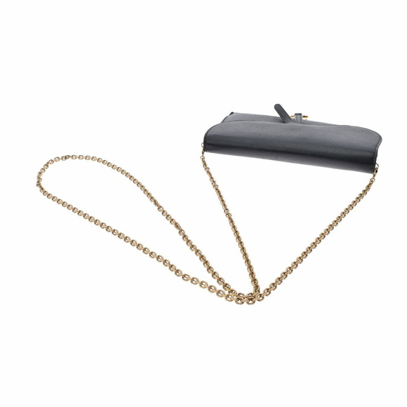 CHRISTIAN DIOR Saddle Long Wallet Black Calfskin Chain - Picture 3 of 12